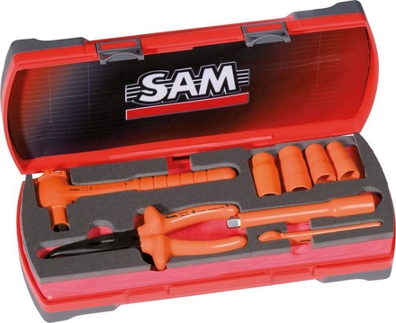 COFFRET 8 OUTILS ISOLES 1000V DOUILLES ET ACCESSOIRES 3/8' SAM OUTILLAGE - ZJHJ8PCE