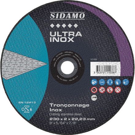 DISQ. TRONC ULTRA INOX D.230 x 2 x 22,23 SIDAMO - 10111038