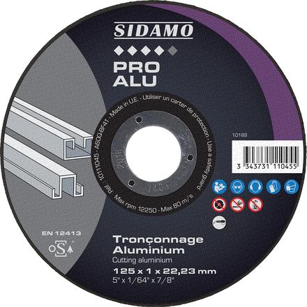 DISQ. TRONC PRO ALU D.125 x 1 x 22,23 SIDAMO - 10111045