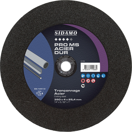 DISQ. TRONC PRO MS ACIER DUR D.350 x 4 x 25,4 SIDAMO - 10111068