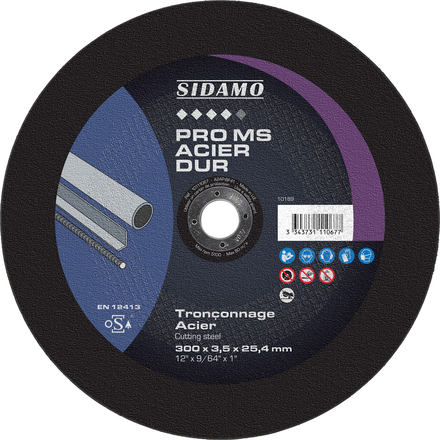 DISQ. TRONC PRO MS ACIER DUR D.500 x 4 x 25,4 SIDAMO - 10111070