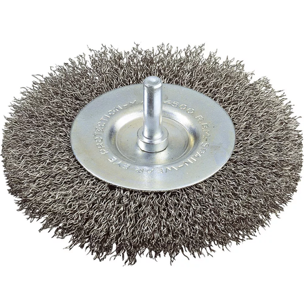 BROSSE CIRCULAIRE SUR TIGE 6MM D.75 FILS ONDULES INOX SIDAMO - 10314008