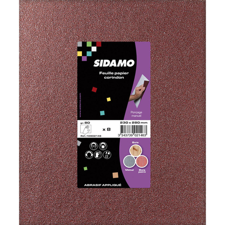 LOT DE 8 FEUILLES PAPIER CORINDON 230X280 GRAIN 80 SIDAMO - 10902146