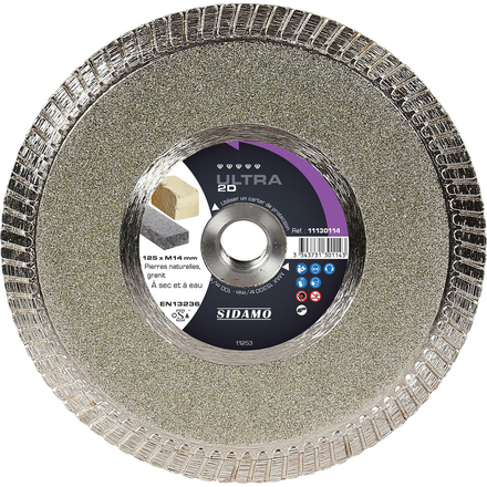 DISQUE DIAMANT ULTRA 2D D. 125 x M14 x h 8 SIDAMO - 11130114