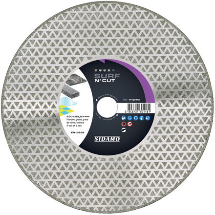 DISQUE DIAMANT SURF N' CUT D. 230 x 22,23 x h 3 SIDAMO - 11130118