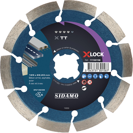 DISQUE DIAMANT X TT D. 125 x 22,23 x h10 X-LOCK SIDAMO - 11130158