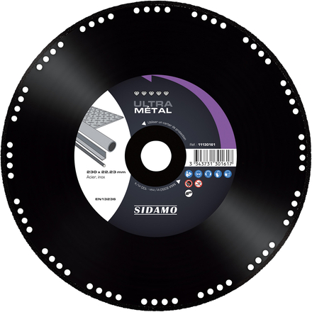 DISQUE DIAMANT ULTRA METAL D. 230 x 22,23 x h 3 SIDAMO - 11130161