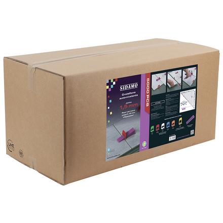 CARTON DE 5000 CROISILLONS AUTO-NIVELANTS JOINT 1,5 MM H: 3 A 12 MM - SIDAMO - 11255329