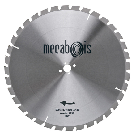 LAME CARBURE DE CHANTIER 500X4X30 - 36 DENTS SIDAMO - 280206