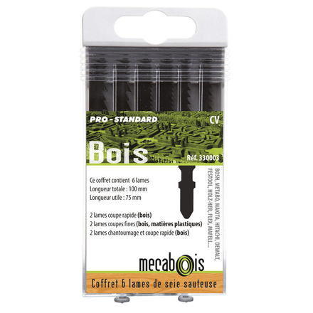 COFFRET 6 LAMES SCIE SAUTEUSE ATTACHE EN T SIDAMO - 330003