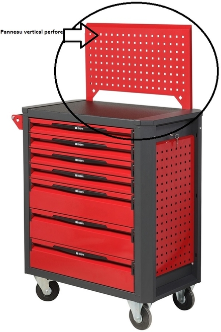 Panneau vertical perforé pour Servante d'atelier SORI PROServ'Plus 12000 -PPV12000