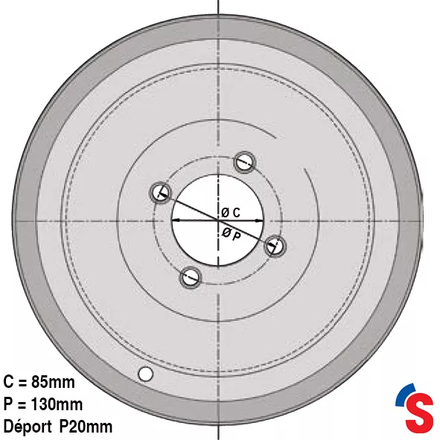 Jante basse creuse 5.00j14 4p20 85x130 rem rte140 km/h div - R000023