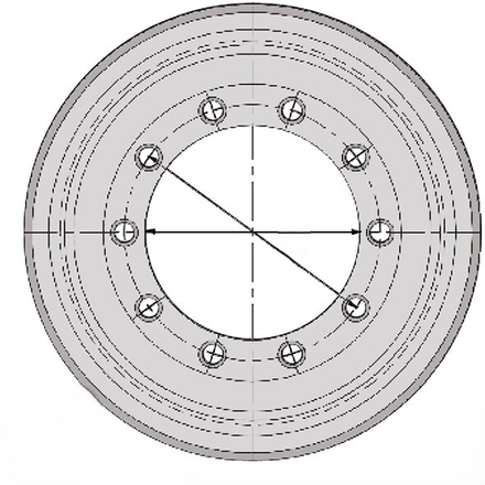 Jante basse creuse 28.00x30.5 10/0 281x335 25 - 40 km/h div - R000592