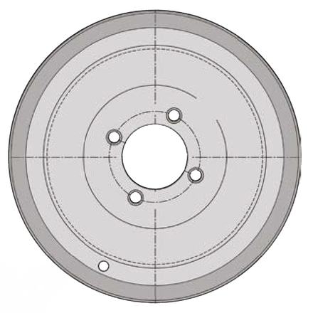 Jante basse creuse 2.50x8 4/0 59x98 rem rte140km/h div - R000697