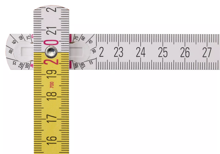 Mètre pliant en bois STABILA type 717, 2 m, graduations métriques blanches et jaunes pour une lecture plus rapide - 01328