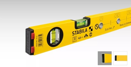 Niveau à bulle pour électriciens STABILA Type 70, longueur 43 cm - 16135