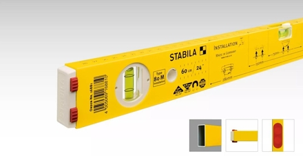 Niveau à bulle STABILA Type 80 M Installation, 60 cm, aimants aux terres rares - 16881