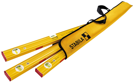 Set de niveaux à bulle STABILA PRO 80 ASM, avec système d’aimants aux terres rares, 120 cm / 60 cm / 30 cm / Housse - 19716