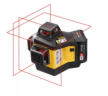 Laser lignes croisées 12 V LAX 600 de STABILA, autonivelant, 3 lignes laser rouges à 360°, 1 batterie CAS et 1 chargeur (EU) - 19793