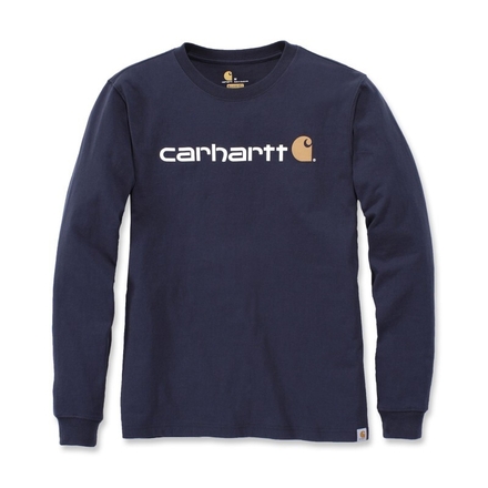 T-shirt Core Logo Manches Longues Bleu - 412 - CARHARTT - 104107