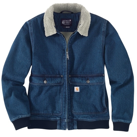 Blouson Femme doublée Sherpa en denim coupe décontractée Beige - H87 - CARHARTT - 105446