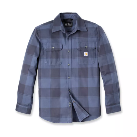 Chemise à carreaux à manches longues en flanelle Bleu I26 - CARHARTT - 106356