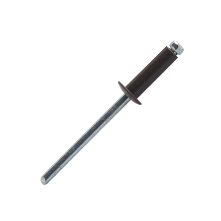 1000 rivets standards à aluminium/acier à tête plate à RAL8014 à Ø4x16mm - SCELL-IT - ABRD4016-BC