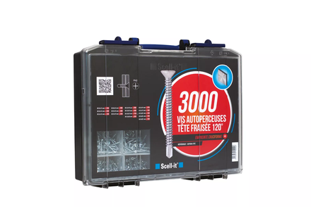 Coffret de 3000 vis autoperceuses ezp - tête fraisée - Ø3,5 à 4,8mm - SCELL-IT - COF004-TFC