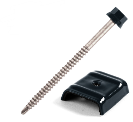 Kit fixation bac acier GRIS RAL7016 sur bois - 25 vis + cavaliers types E - SCELL-IT - K1COUV25-7016