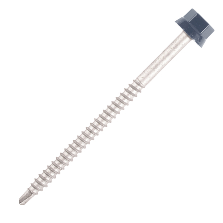 100 Vis bac acier - sommet de nervure - support bois - TH12-6,3x100mm- RAL5008 - SCELL-IT - ZTW-63100-5008