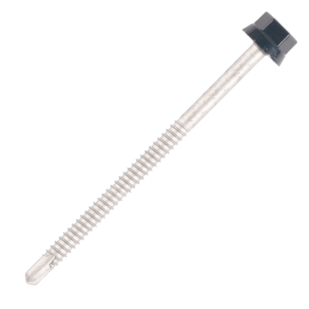 100 Vis bac acier - sommet de nervure - support ZED - TH12-6,3x125mm- RAL5008 - SCELL-IT - ZTZ-63125-5008