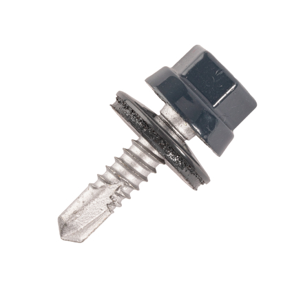 100 Vis bac acier - plage - support métal ZED - TH12-6,3x25mm - RAL6005 - SCELL-IT - ZTZR-63025-6005