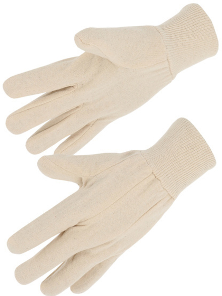 Gant coton Jersey écru Poignet tricot T8 - SINGER - 400JEF