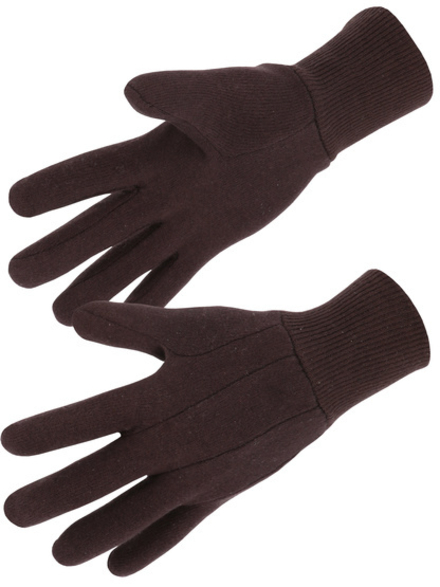 Gant coton jersey marron Poignet tricot T8 - SINGER - 400JMF