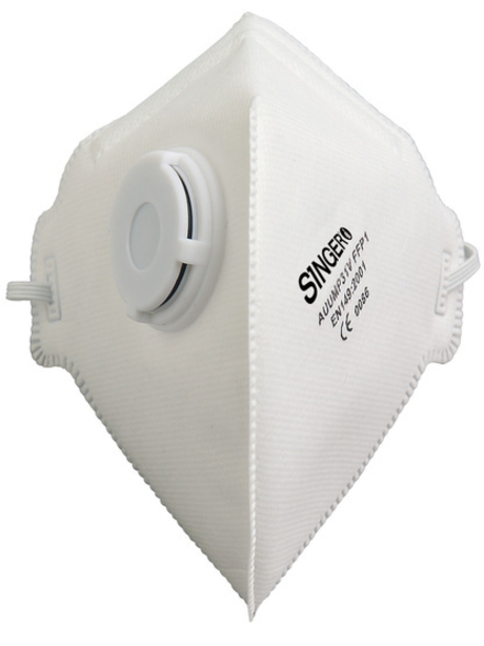 Demi-masque pliable avec valve FFP1 NR - Lot de 20 - SINGER - AUUMP31V