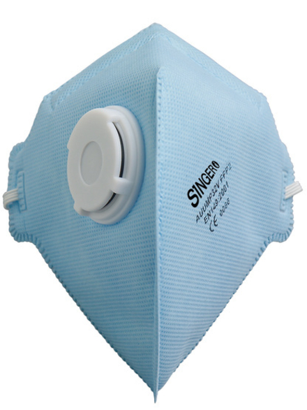 Demi-masque pliable avec valve FFP2 NR - Lot de 20 - SINGER - AUUMP32V