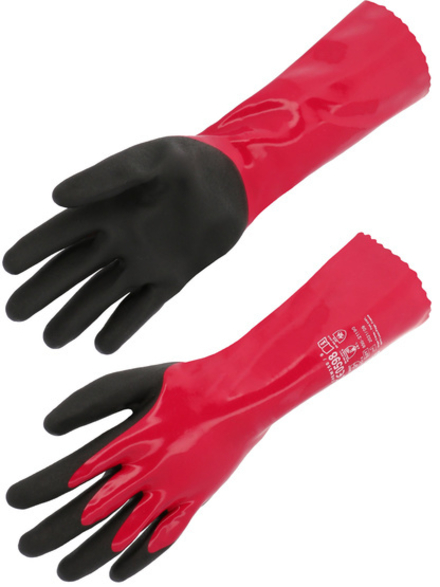 Gant tricoté une pièce Jauge 18 Enduction nitrile/PVC Longueur 350 mm - SINGER - CHEM350