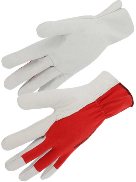 Gants Paume fleur de chèvre Dos interlock rouge - SINGER - CHV56IR