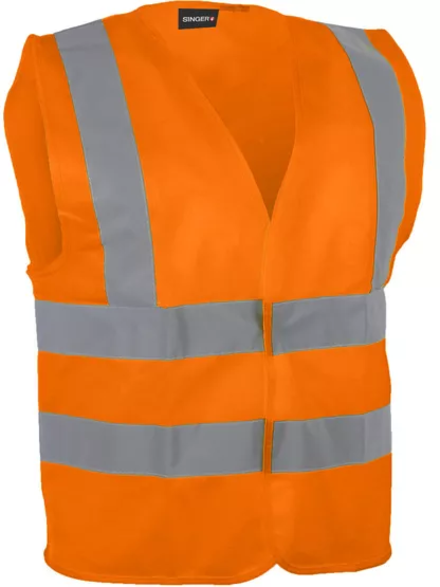 Gilet haute-visibilité 100% polyesterFermeture auto-agrippante 4 bandes - SINGER - GIL4BO