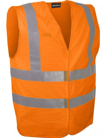 Gilet haute visibilité multi-risques 98% polyester et 2% carbone 120 g/m² - SINGER - GILMRO