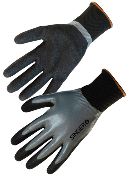Gants nylon enduits nitrile double couche Tout enduit- SINGER - GRIP157