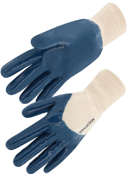 Gant nitrile Enduction lourde Poignet tricot - SINGER - NBR326