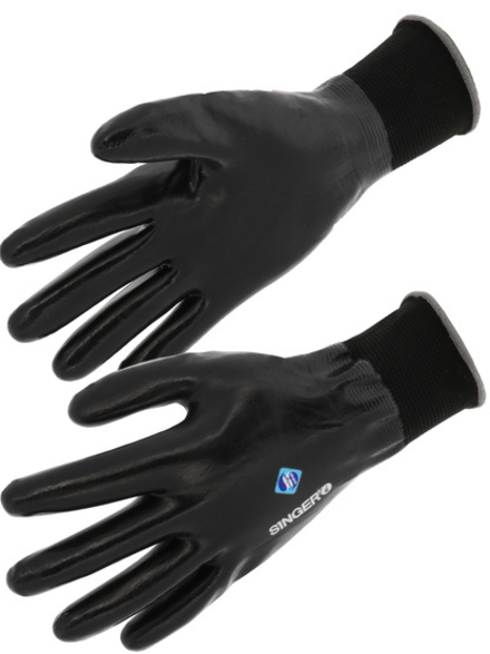 Gant nitrile tout enduit Support polyester- SINGER - NYM157NB
