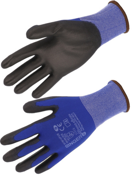 Gant de protection Enduit PU Support polyamide Jauge 18 - SINGER - NYM18PUB