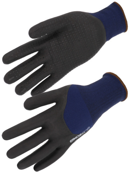 Gant nitrile mousse enduit 3/4 Picots- SINGER - PER134