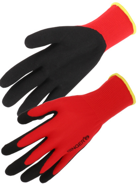 Gant nitrile sabléSupport polyester- SINGER - PER13NIF