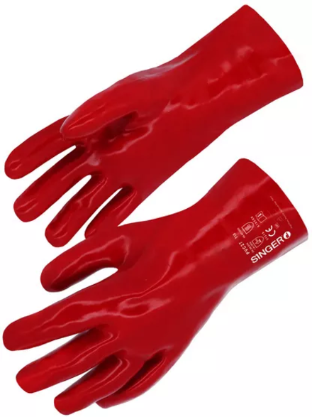 Gants de protection en PVC sur support coton 270 mm - SINGER - PVC27