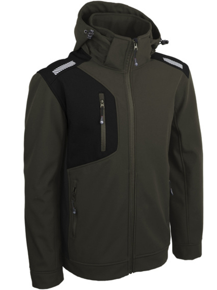 Veste softshell verte avec capuche - SINGER - VINTOR