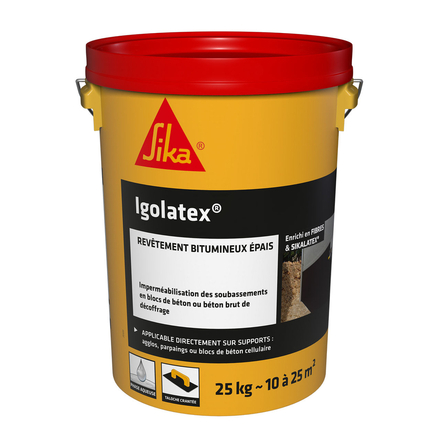 SEAU DE 25KG REVÊTEMENT BITUMEUX ÉPAIS D'IGOLATEX - SIKA - 164905