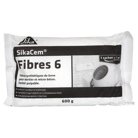 FIBRES MICRO-SYNTHETIQUES SIKACEM FIBRES 6 - DOSE 600GR - SIKA - 546534